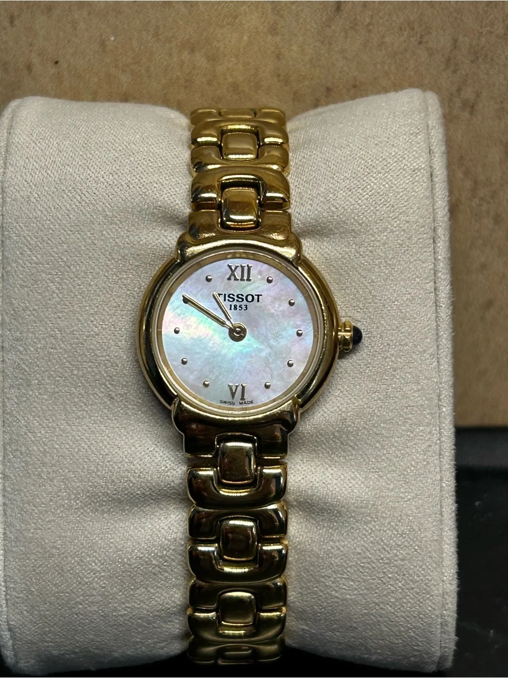 Tissot Gold-Tone Bracelet Watch with Mother-of-Pearl Dial